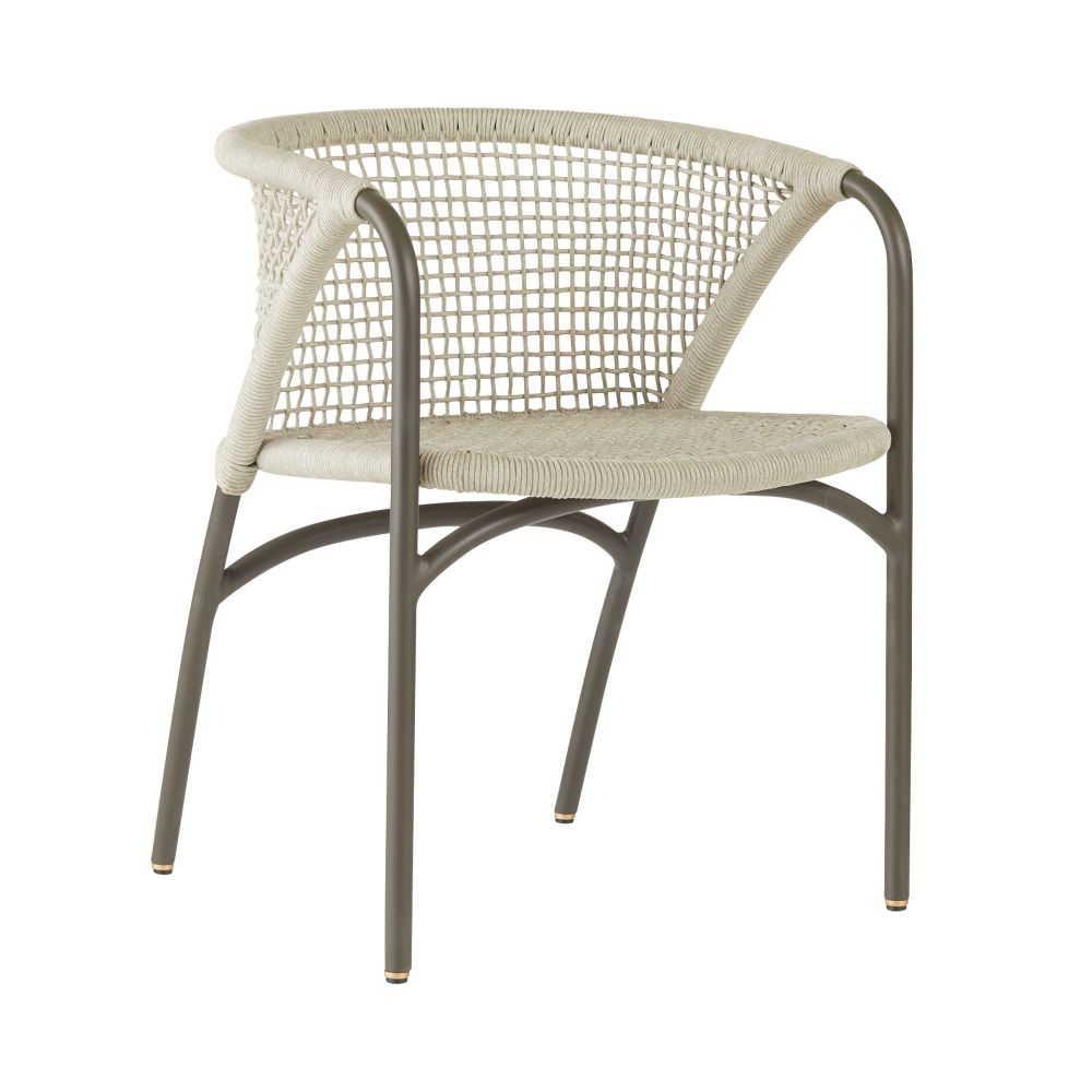 Enzo Buff Plain Weave Outdoor Dining Chair