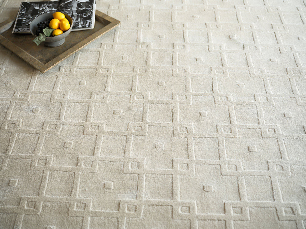 Ramo Modern Beige Patterned Area Rug - Elegance Collection