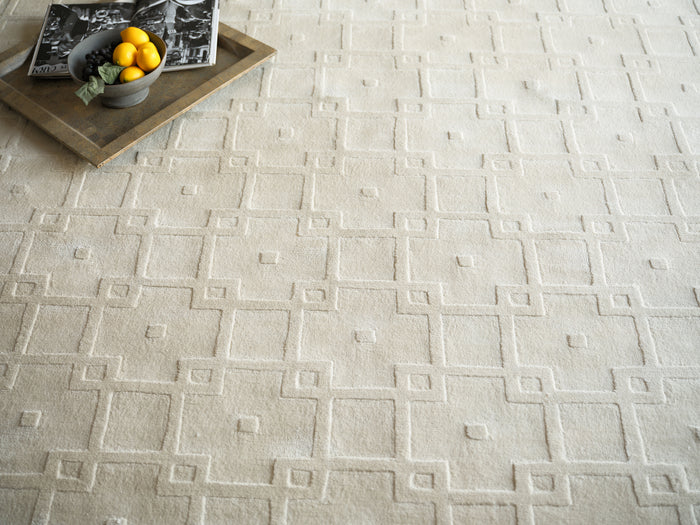 Ramo Modern Beige Patterned Area Rug - Elegance Collection