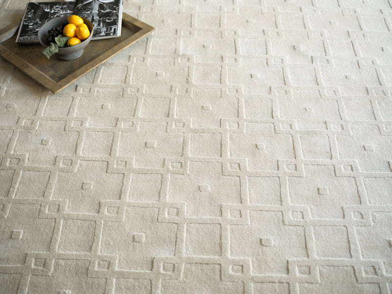 Ramo Modern Beige Patterned Area Rug - Elegance Collection