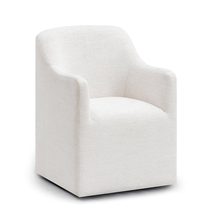 Hope Tall Off-White Textured Performance Fabric Dining Chair