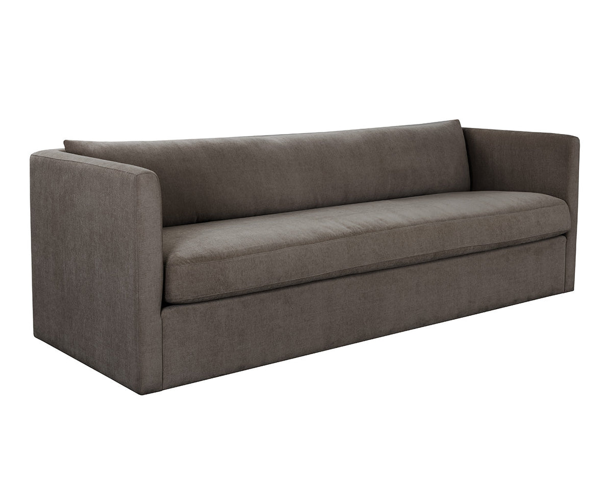 Leander 97.5" Fully Upholstered Brown Sofa