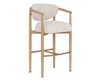 Sigrid Oatmeal Upholstered Oak Bar Stool
