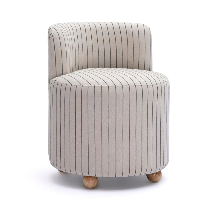Halieh Black and White Striped Linen Desk Chair