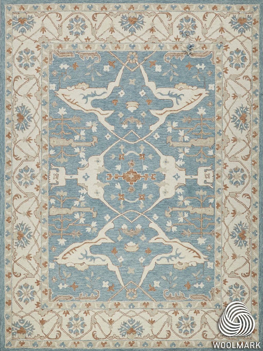 Nell Ivory/Light Blue Luxury Area Rug