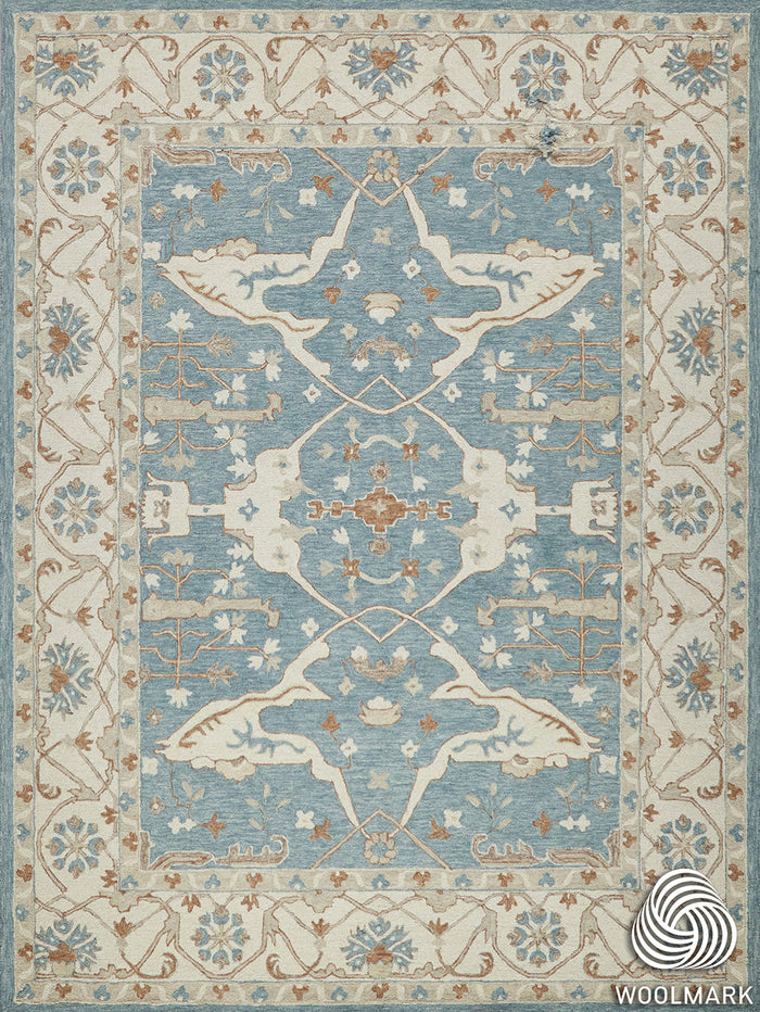 Nell Ivory/Light Blue Luxury Area Rug