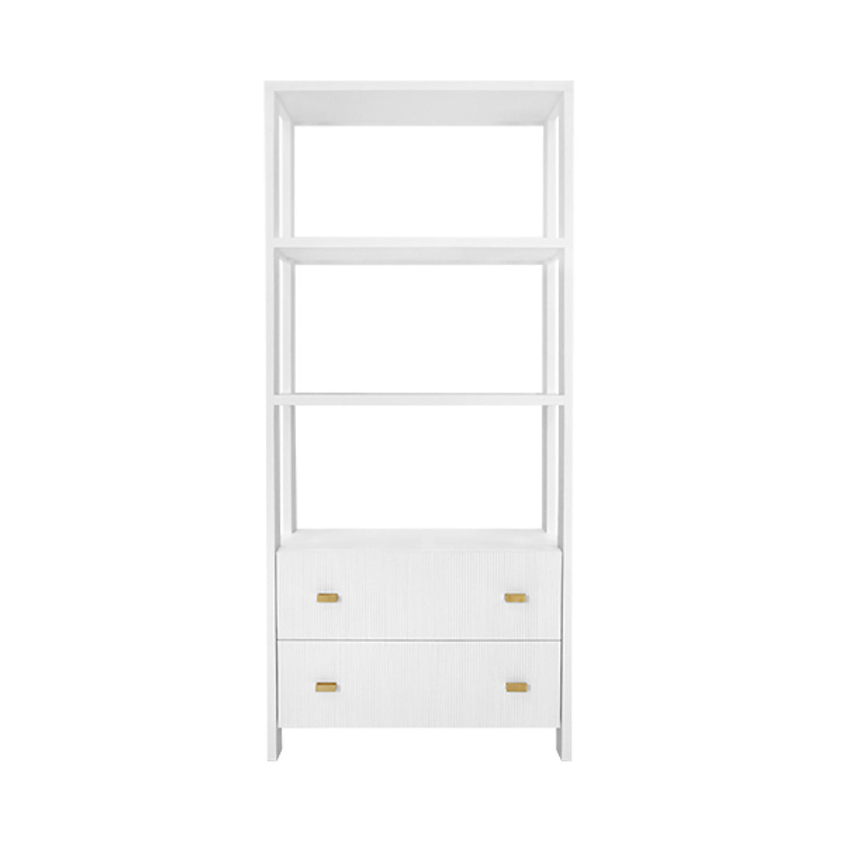 Liana Fluted White & Brass Etagere