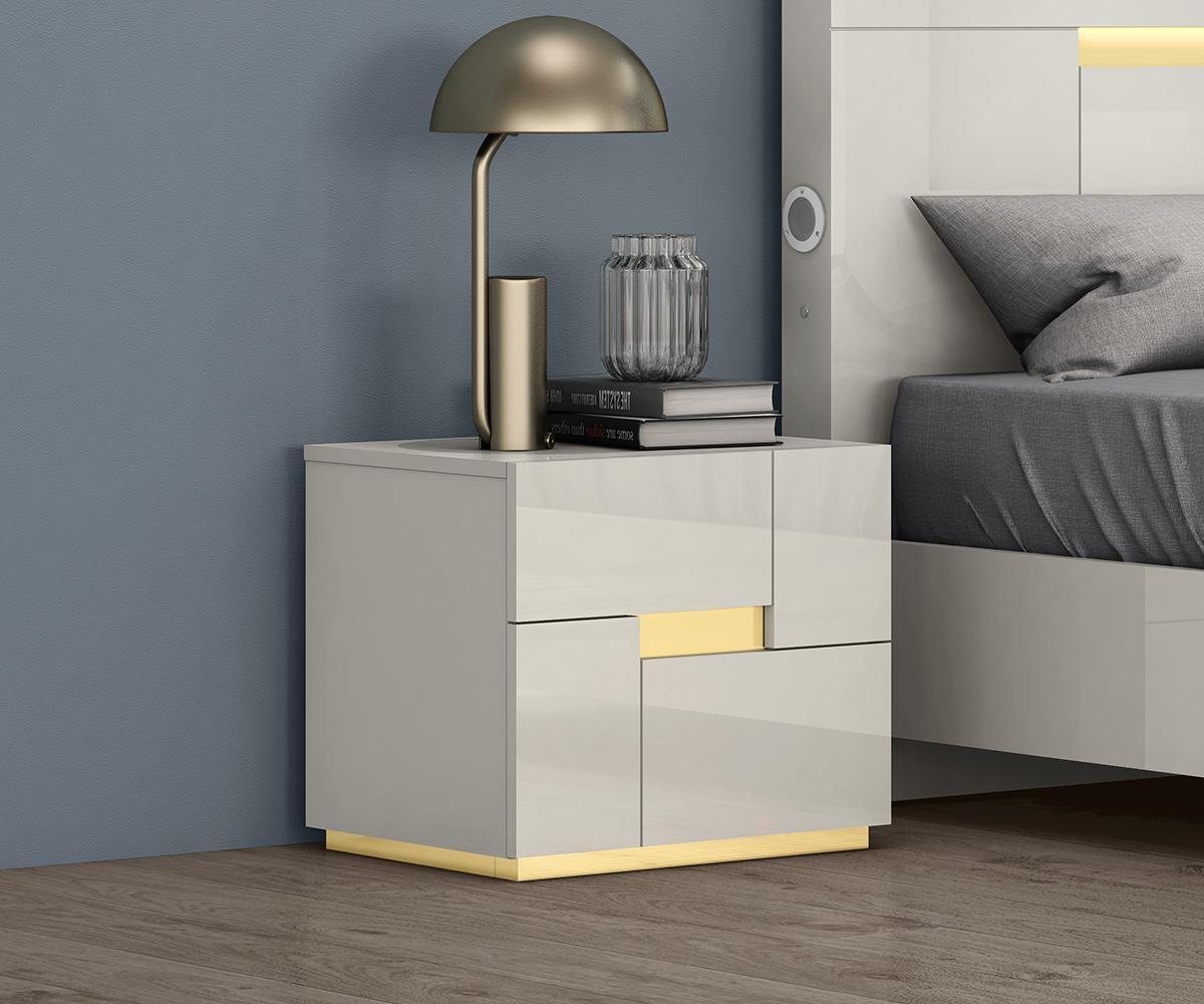 Julia Grey & Gold Nightstand