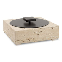 Beau Natural Travertine & Bronze Box