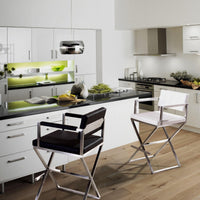 Lila Black Steel Vegan Leather Counter Stool - Luxury Living Collection
