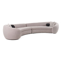 Arona 156" Modern Grey Fabric Curved Sectional Sofa