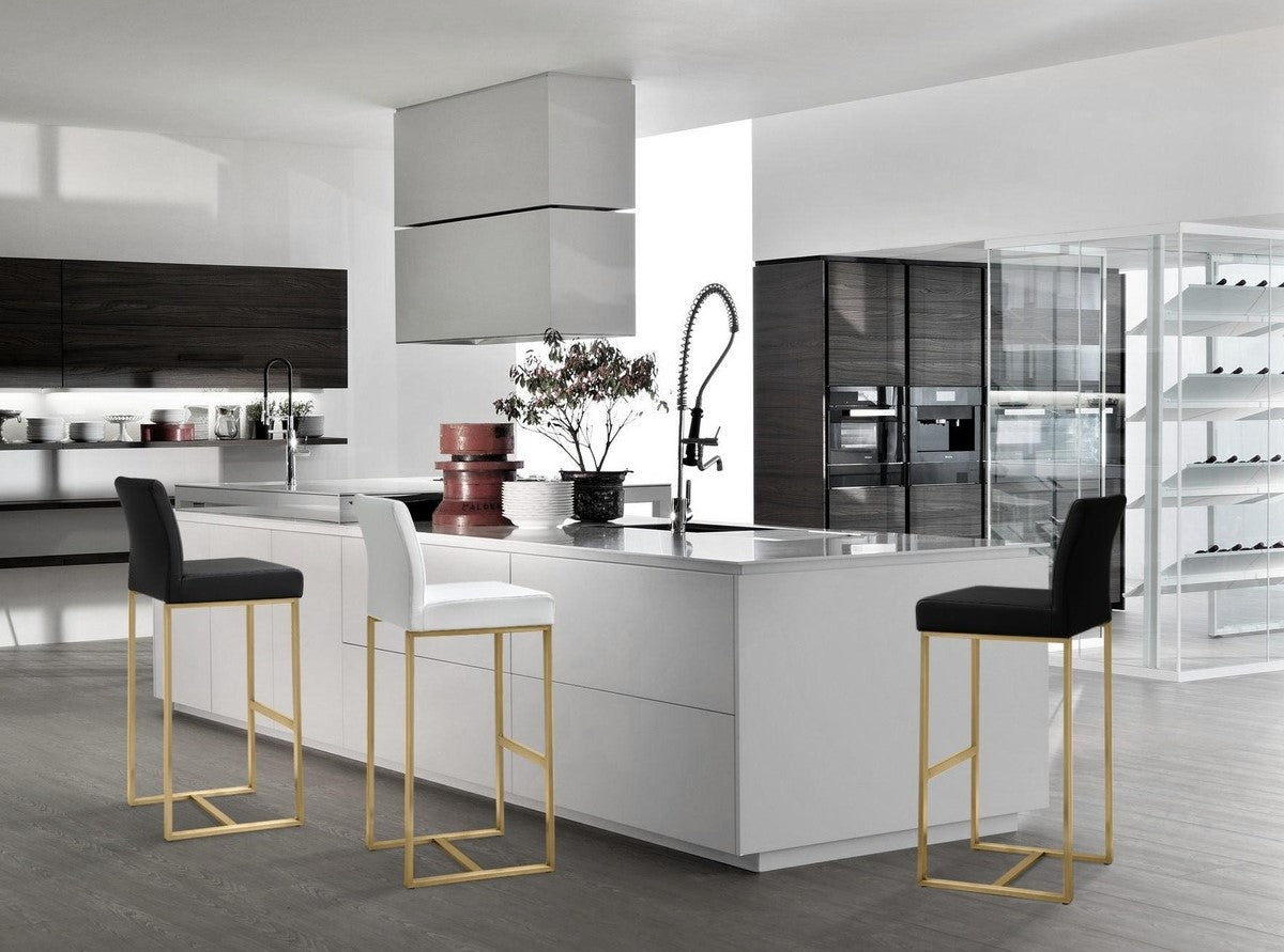 Moriah White Gold Steel Barstools (Set of 2) - Luxury Living Collection