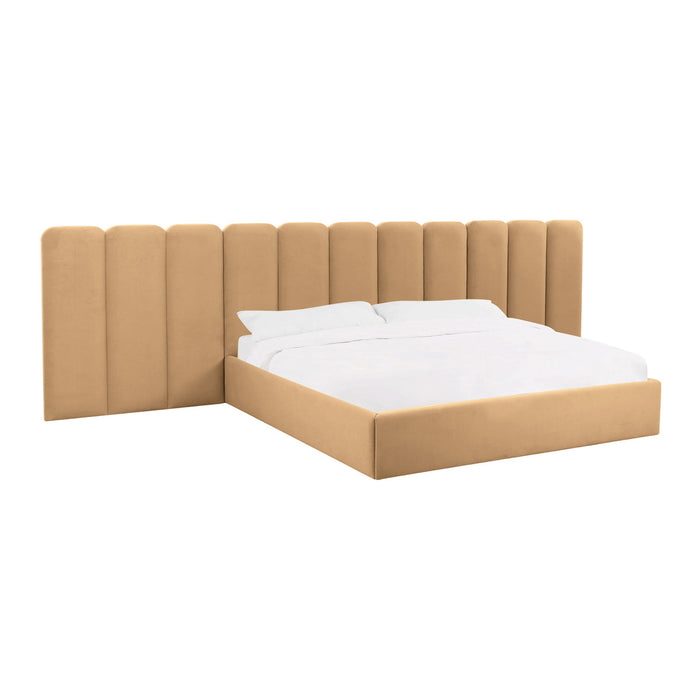 Essence Honey Velvet Bed With Side Panels