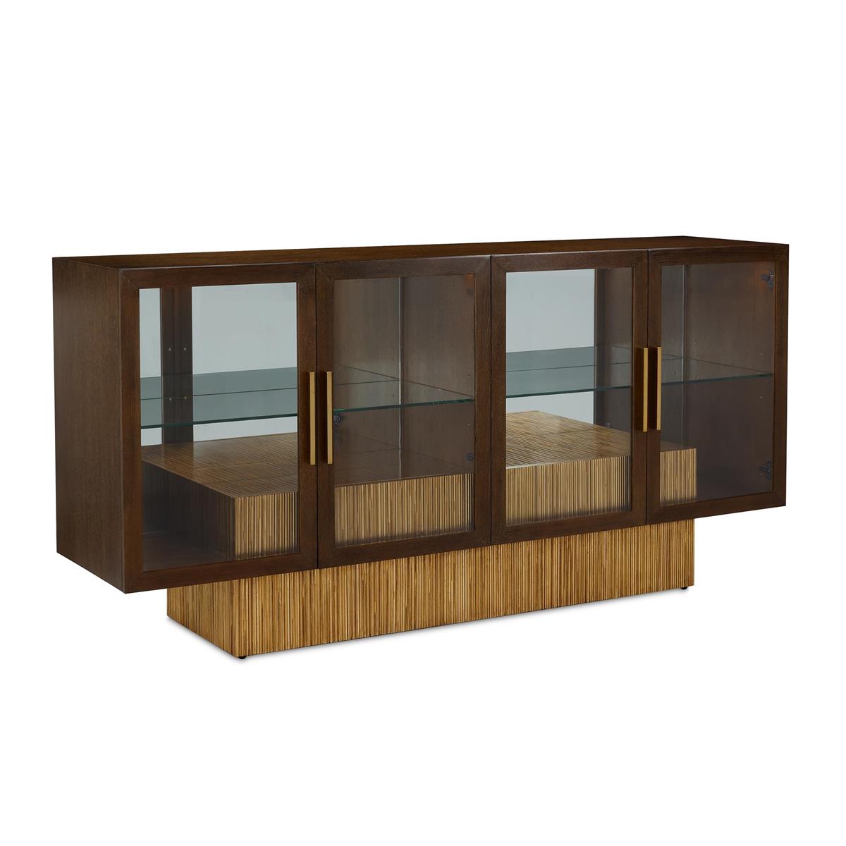 Bridgitte 80" Four-Door Lighted Cabinet