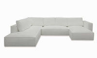 Luce Modern White Fabric Sectional Sofa W/ Right Facing Chaise