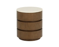 Caldora Oak Veneer & Marble Top Nightstand