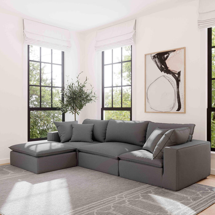 Cali Slate Performance Fabric Ottoman