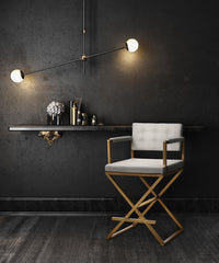 Lila White Gold Steel Faux Leather Counter Stool - Luxury Living Collection