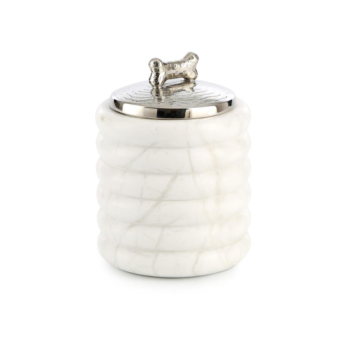 Opulent Marble & Brass Dog Treat Jar