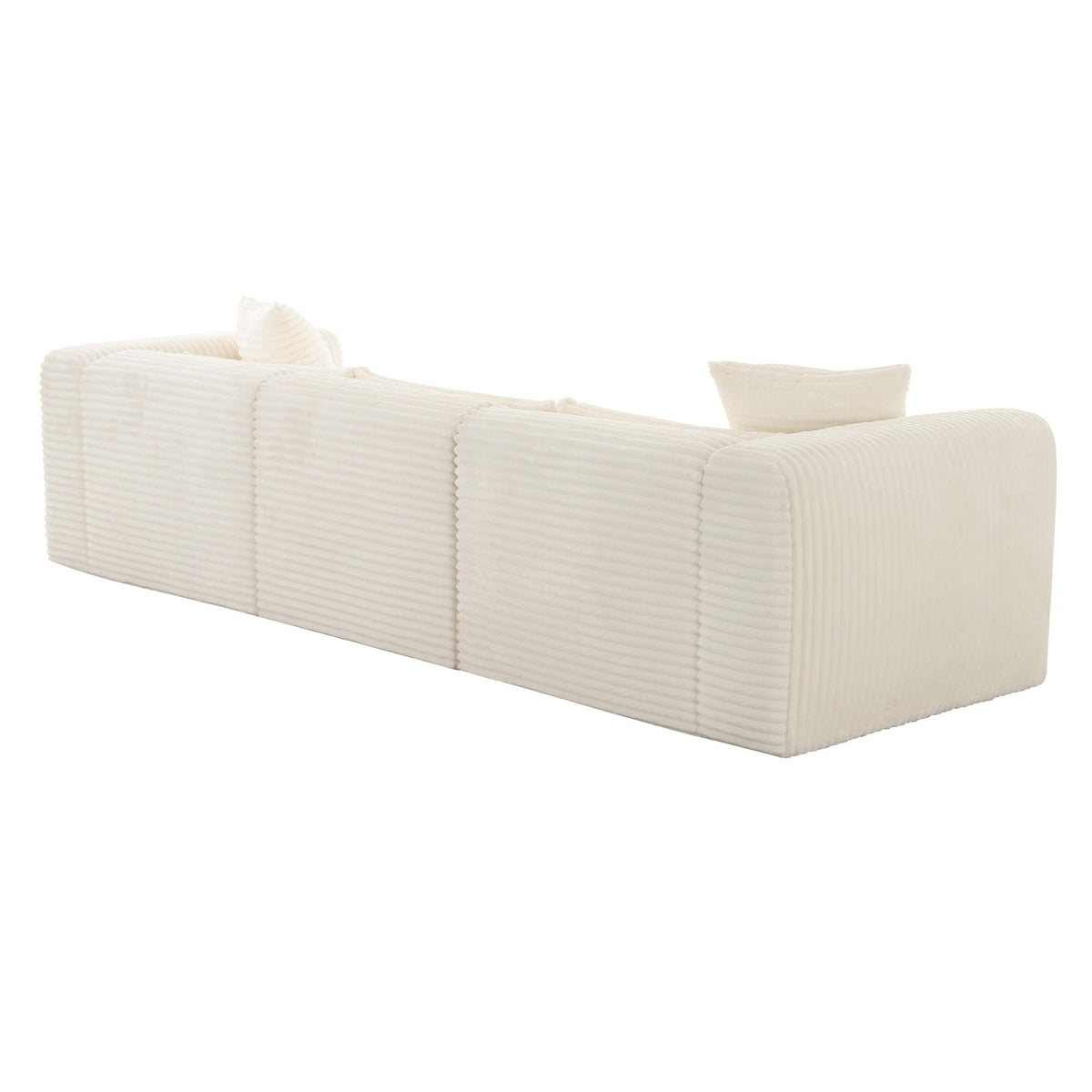 Telav 118.6” Fluffy Oversized Cream Performance Corduroy Modular Sofa