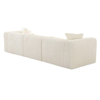 Telav 118.6” Fluffy Oversized Cream Performance Corduroy Modular Sofa