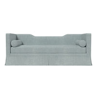 Seraphina 81" Classic Skirted Tuxedo Atlantic Blue Custom Sofa