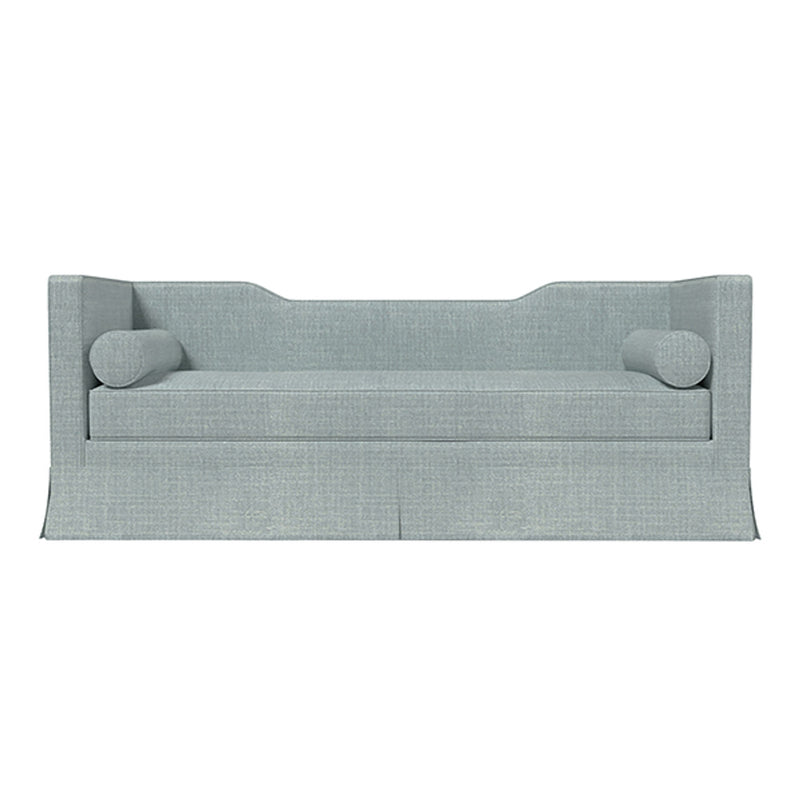 Seraphina 81" Classic Skirted Tuxedo Atlantic Blue Custom Sofa