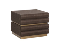 Subira Chocolate Raffia & Gold Nightstand