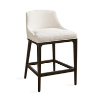 Tabitha Ivory Linen & Wood Counter Stool