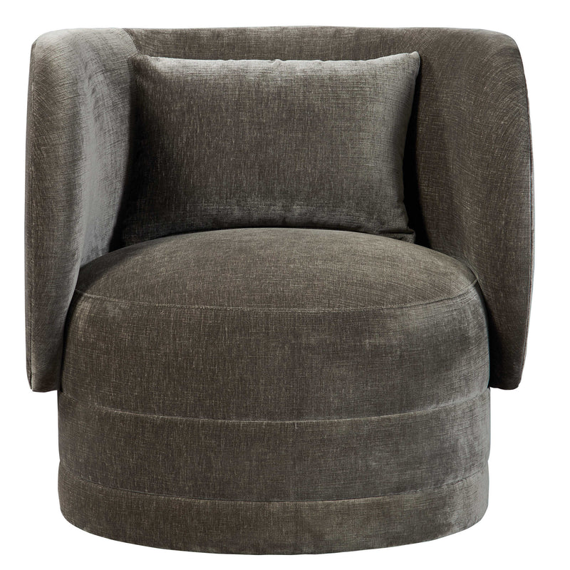 Venzio Grey Velvet Swivel Chair