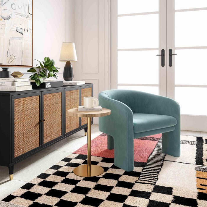 Gattara Sea Blue Performance Velvet Accent Chair