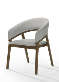 Turner Mid-Century Modern Grey & Walnut Dining Chair