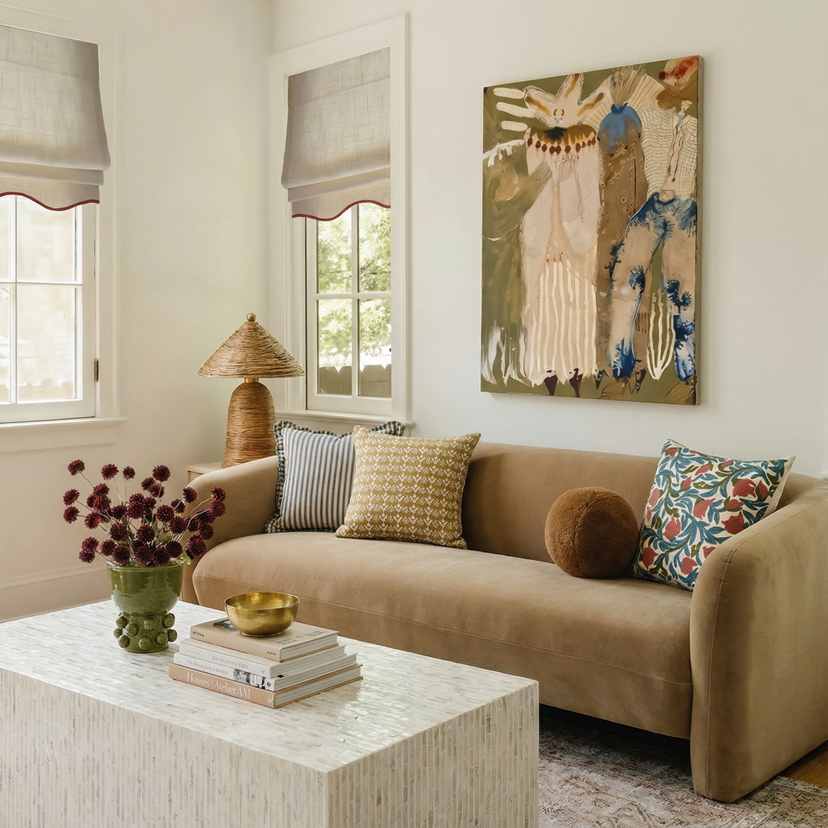 Lou 91.3” Cafe Au Lait Performance Velvet Sofa