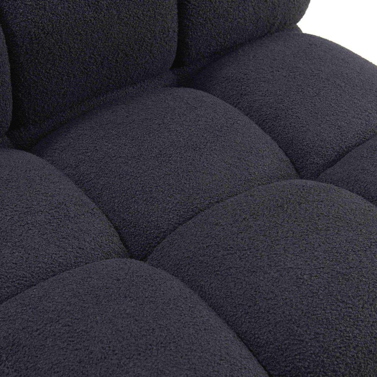 Vogue 157.6" Black Performance Vegan Shearling 6-piece Modular U-Sectional