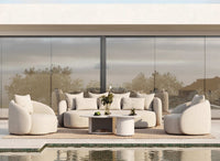 Helene Beige 4 Seat Outdoor Performance Fabric Sofa