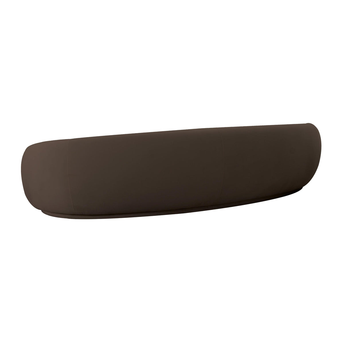 Coty 120" Chocolate Brown Velvet Curved Sofa