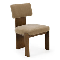 Doritte Modern Tan Upholstered Dining Chairs with Casters (Set of 2)