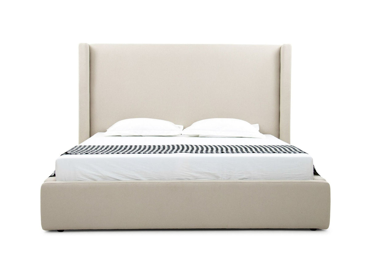 Casy Modern Beige Fabric Bed