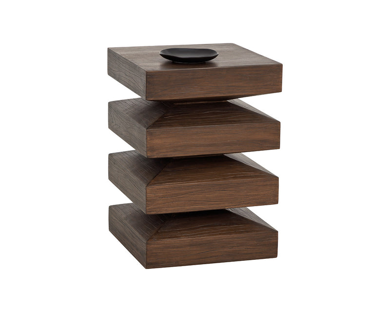 Robarts Dark Timber Concrete Accent Table - Indoor/Outdoor