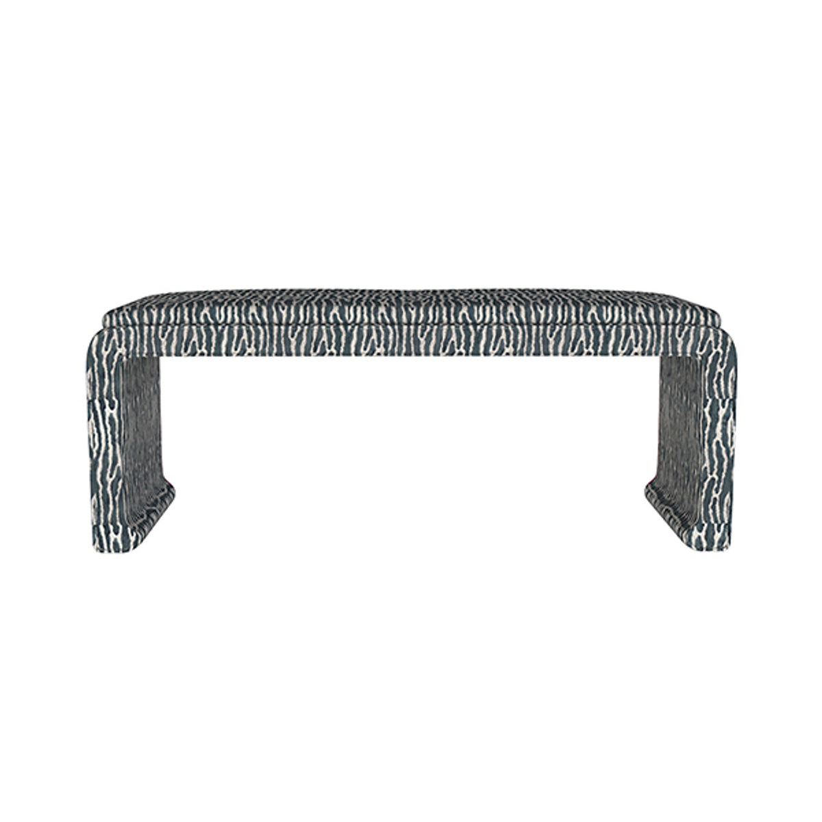 Malia Classic/Modern Large Freeport Navy Custom Upholstered Bench