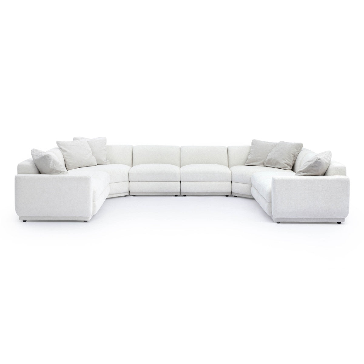 Arabella 143.2" Cream Chenille Modular U-Sectional