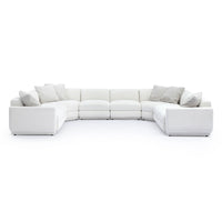 Arabella 143.2" Cream Chenille Modular U-Sectional
