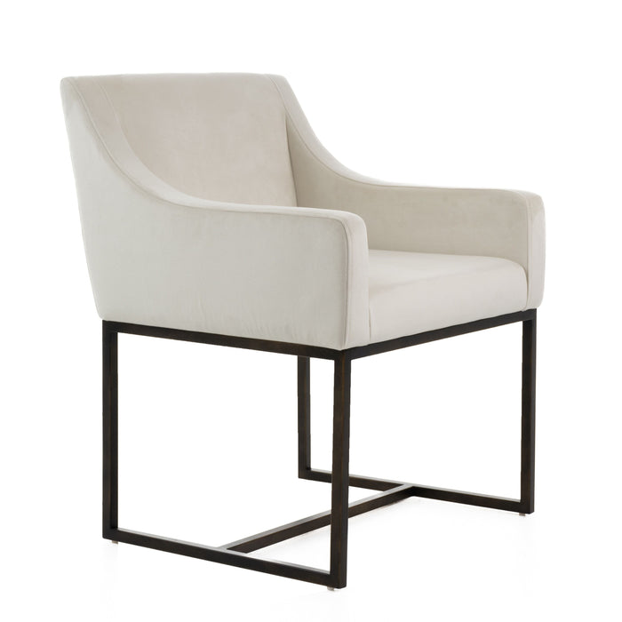 Isabeau Modern Beige & Brass Dining Chair