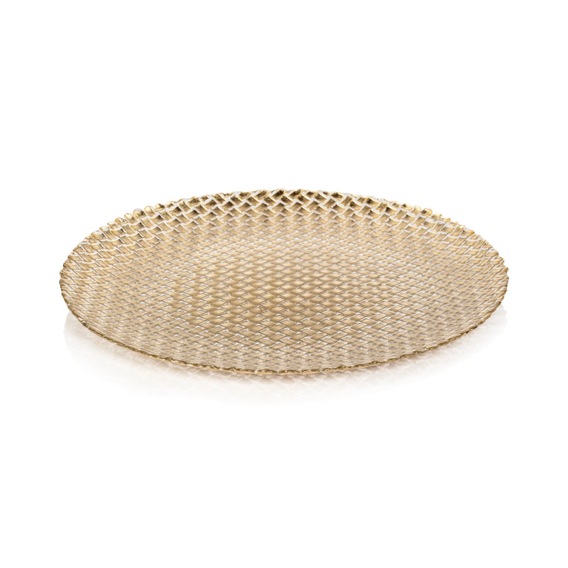 Braided Gold 13" Round Plate - Set of 12
