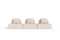 Eliza 3 Piece Modern Modular Beige Sectional Sofa