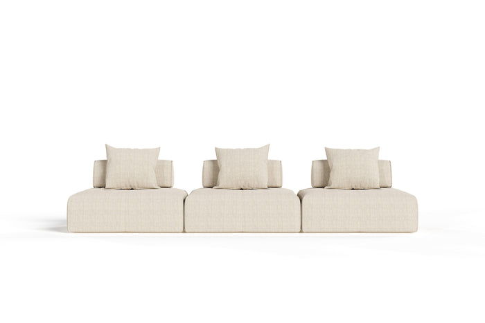Eliza 3 Piece Modern Modular Beige Sectional Sofa