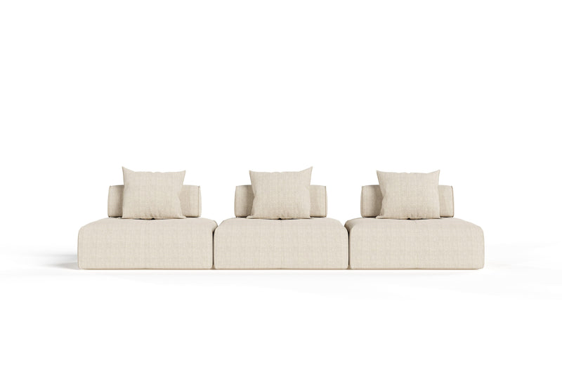 Eliza 3 Piece Modern Modular Beige Sectional Sofa