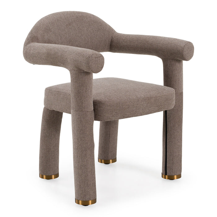 Darlene Modern Brown Upholstered & Gold Dining Chair