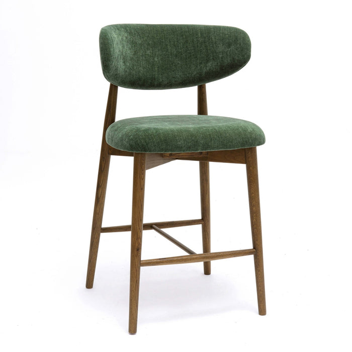 Eloise Forest Green Performance Textured Velvet Counter Stool