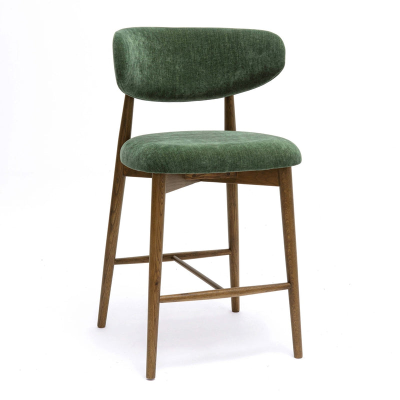 Eloise Forest Green Performance Textured Velvet Counter Stool
